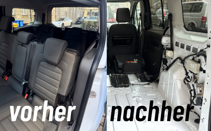 Fahrzeug entkernen: vorher - nachher